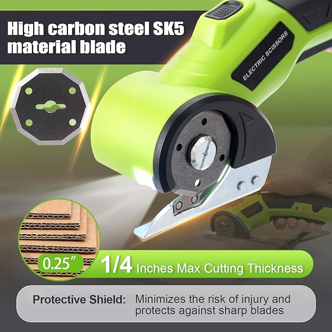 Electric Scissors,Cardboard Cutter,Electric Box Cutter,3.6V Cordless Scissors,Cardboard Cutter with 2 Safety Blades And Storage Bag