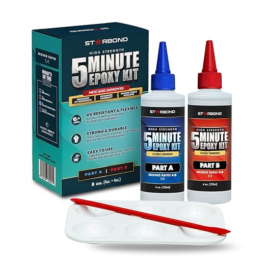 8 oz. XL Starbond 5 Minute Epoxy Pro Kit??Flexible Toughened (2,600 lb Shear Strength), Easy to Use, Fast Setting Glue ??Compatible with Metal, Plastic, Wood, Ceramics, Glass and More