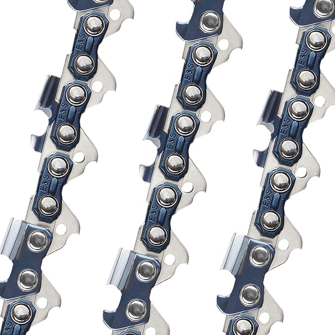 E & S 3 Pack 16 Inch Chainsaw Chain .325" Pitch .050" Gauge 66 Drive Links Semi-Chisel Chain Saw Chains for Husqvarna, Poulan, Craftsman, Greenworks and More Chainsaw Brands