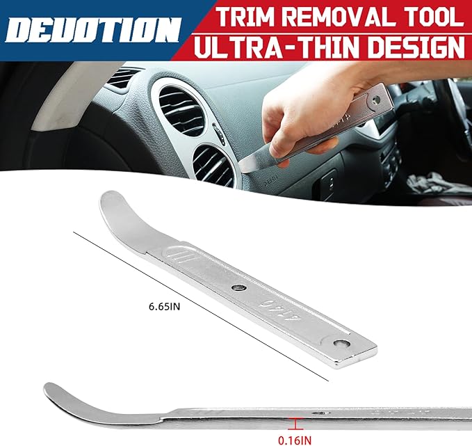 4140 Pry Tool, Pry Bar Trim Removal Tool, Pry Tool, Pocket Pry Bar, Car Trim Removal Tool Kit, Trim Removal Tool Kit, Panel Removal Interior Trim Removal Kit, Automotive Tools(2 pcs)