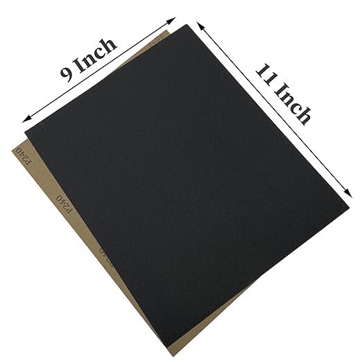 240 Grit Wet Dry Sandpaper, 9 x 11 Inch Sanding Sheets, 10PCS Premium Silicon Carbide Sand Paper for Wood Metal Ceramic or Auto Polishing and Scratches Removing