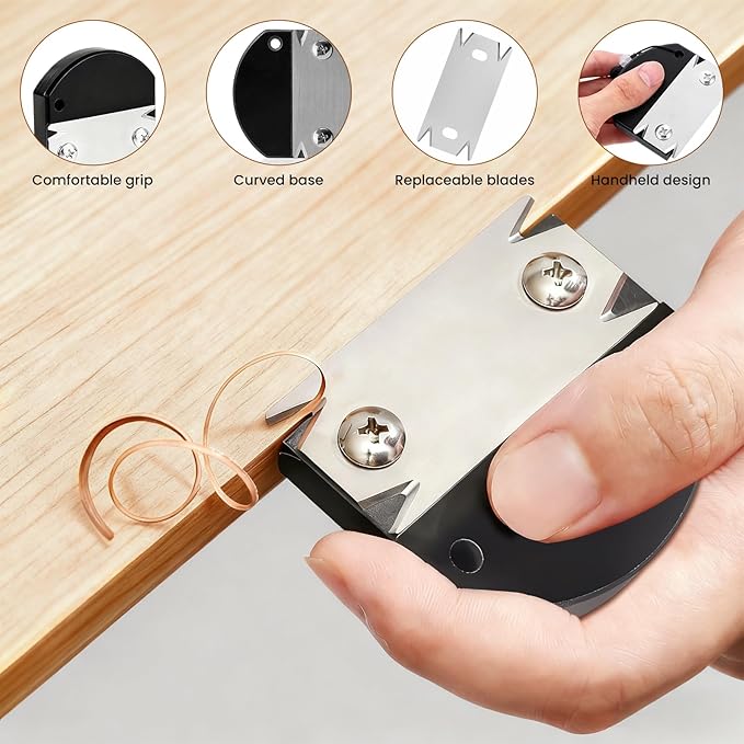 Edge Banding Trimmer,Complete Kit with 4 Pcs Replacement Blades for Precise Trimming of PVC, ABS & Wood Veneer in Furniture Repair and DIY Projects