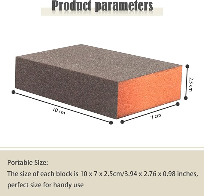 Sanding Sponge, 320 Grit Assortment Sanding Block, Wet and Dry Dual-use Sander Sponges for Drywall Metal, Sandpaper Sponge for Wood, Washable and Reusable