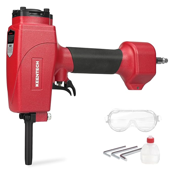 KEENTECH Pneumatic Nail Remover, Fast & Labor-Saving Air Punch Nailer, Denailer Air Gun with Dual Safety Trigger for Straight and Bent Nail, 9-16 Gauge nail remover tool for Wood Workpiece, Pallet