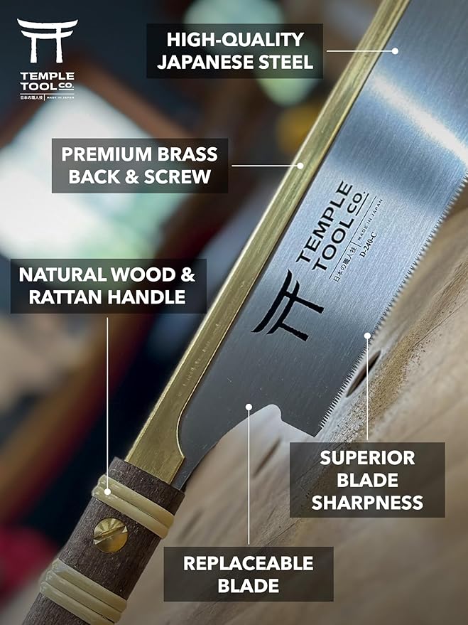 Co. Japanese Pull Saw - Crosscut 9.5 - Hand Saw for Joinery Crosscuts, Kumiko, Tenon Shoulders