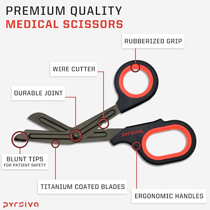 Trauma Shears ??7.5" Fluoride-Coated Stainless Steel Bandage Scissors for Nurses, EMTs & Doctors | Professional Medical Shears for First Responders & Wound Care