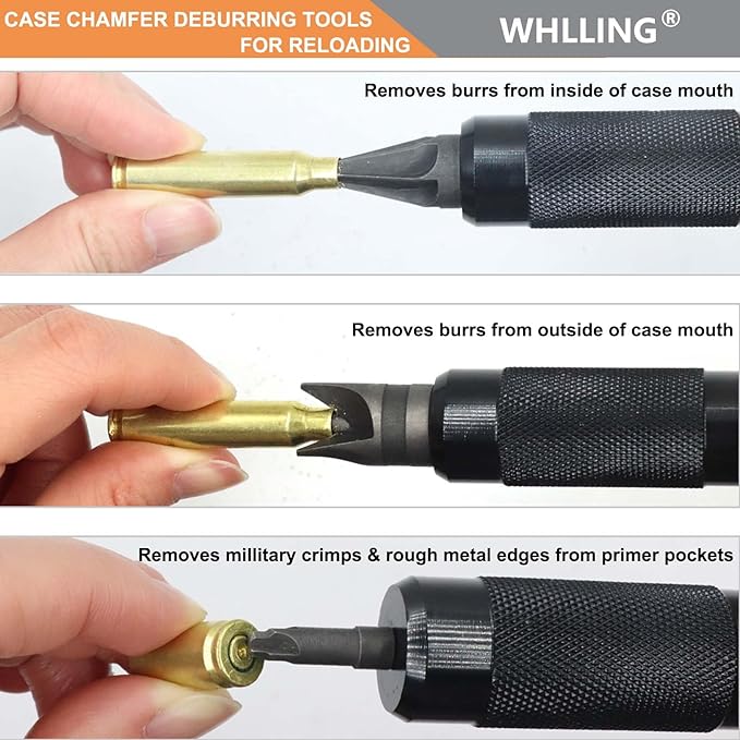Case Prep Multitool, Case Chamfer Deburring Hand Tools for Reloading, Fits Case. 17-. 45 Caliber, Primer Pocket Cleaners Reamers for Removing Crimps