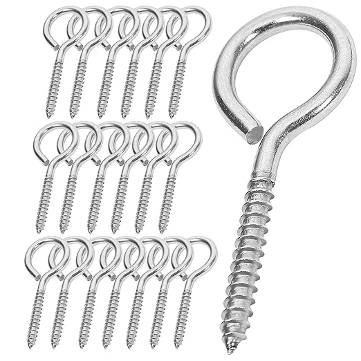 20PCS 2.75 inches Screw Eyes M4 304 Stainless Steel Eye Screws, Heavy Duty Screw, Eye Hooks Screw Eye Bolts Eye Hooks Screw, Indoor & Outdoor Uses (20, M4-2.75inch)