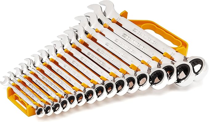 GEAWRENCH 16 Pc. Reversible Ratcheting Combination Wrench Set, Metric - 9602N