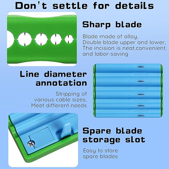 A-3511 Tube Stripper Stripping range 3.5-11mm Replaceable blade Cable Tube Slitter Fiber Optic Mid Span Cable Cutting Tool Jacket Tube Slitter Loose Tube Buffer with 12pcs spare blade