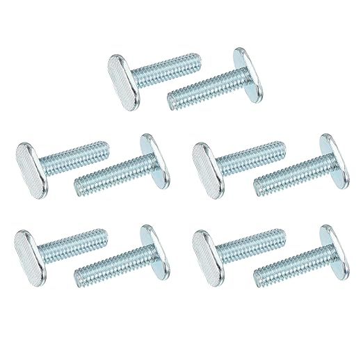 PATIKIL 1/4"-20 t Track Bolts, 10 Pack 1 Inch T-Slot Bolts Kayak Rail Bolt Accessories for Universal t Track Woodworking Jigs and Fixtures, Silver
