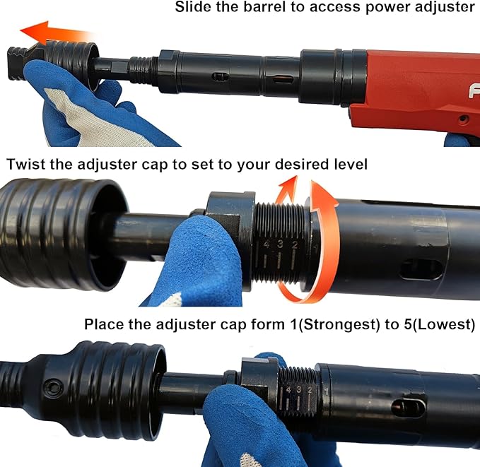 Low Velocity Powder Actuated Tool FV-701, Semi-Automatic .27 cal with built in power indicator and Silencer