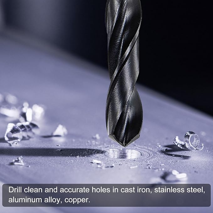 uxcell Tap and Drill Bit Set, 1/4-18 NPT Thread Tap & 7/16" Black Oxide Twist Drill Bit, Straight Flute Tap Tapping Threading Repair Tool Kit