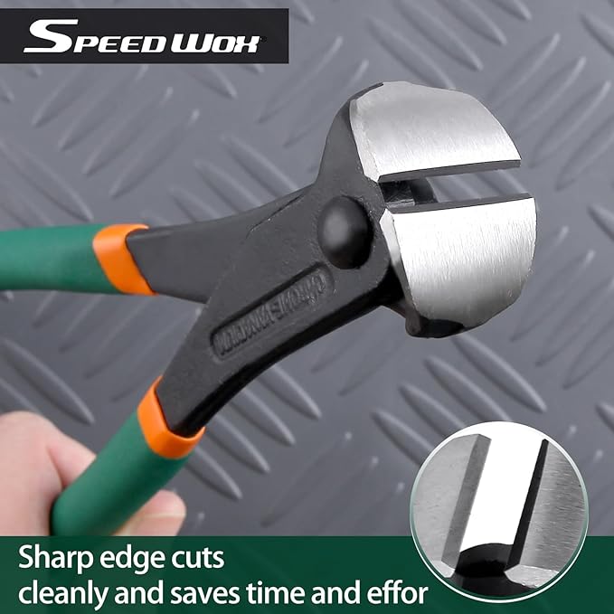 SPEEDWOX 8-Inch End Cutting Pliers Nail Puller End Cutting Nippers Nail Remover Tools Staple Puller Nippers Tool Nail Puller Tool For Carpenter Wire Cutting End Snips For Pulling Nails Cutting Wires