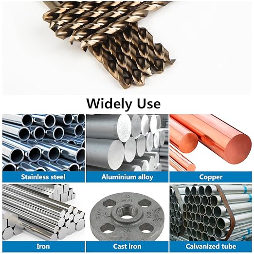 1/8 Inch HSS Twist Drill Bits 10Pcs, HPHOPE 1/8" Jobber Drill Bits Set, Straight Round Shank, Suitable for Drilling in Hard Metal, Stainless Steel, Cast Iron