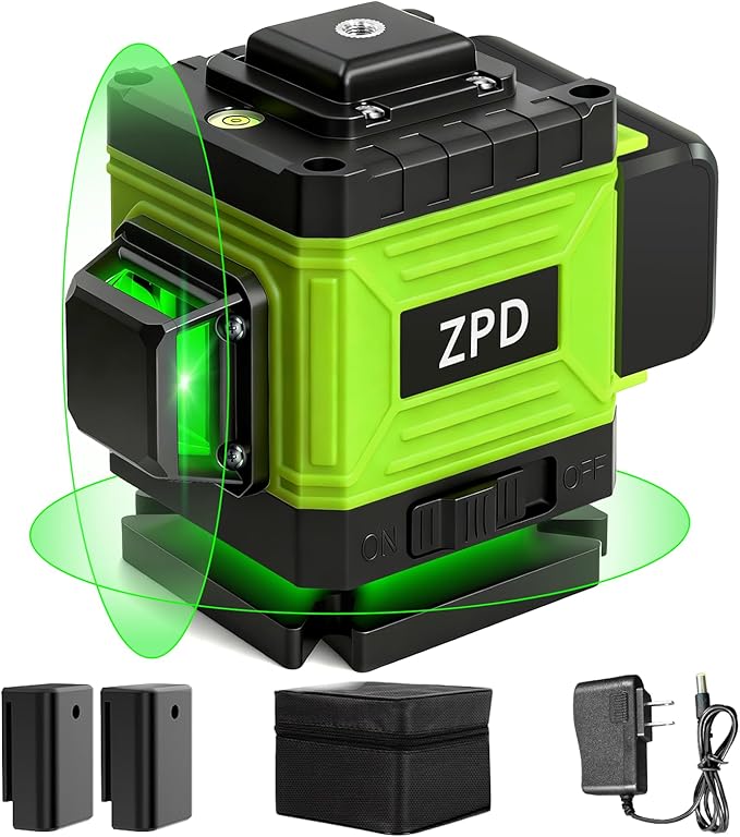 Laser Level - 360 Laser Level Self Leveling Green Lazer Leveler 360 Self Leveling for Construction, Tile, Home Renovation, Picture Hanging, green 2D laser level