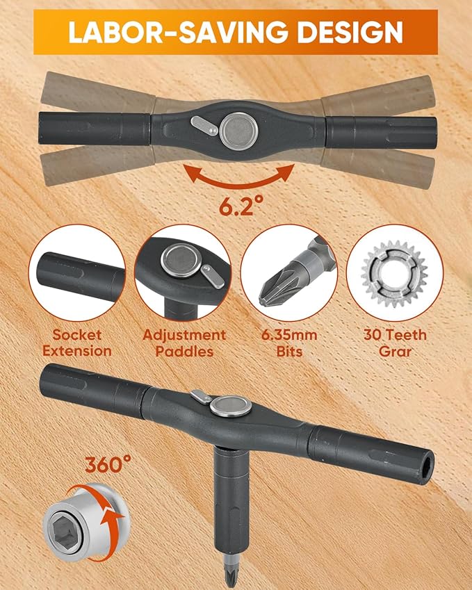 Saker 66 in 1 Magnetic Screwdriver Set Portable Multi Bit Ratcheting Screwdriver Kit with Detachable Handle for Home Electronics,Computer,Furniture, Bike,DIY,Valentine's Day Gifts