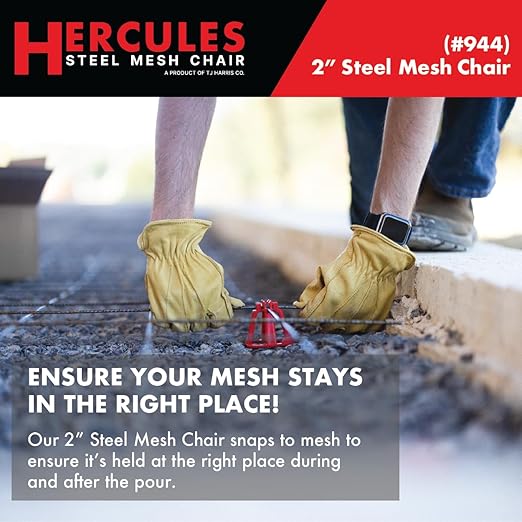 Hercules 2" Steel Mesh Chair - (50 Count) Superior Strength & Quality Concrete Snap Wire Mesh Chair for 6, 8, &10 Ga. Wire (50, 2??Wire/Steel Mesh Chair)