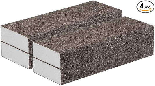HARFINGTON 4pcs Fine Sanding Sponge Blocks 320-400 Grit Foam Sanding Block for Polishing Kitchen Metal Wood Drywall, 200x70x25mm