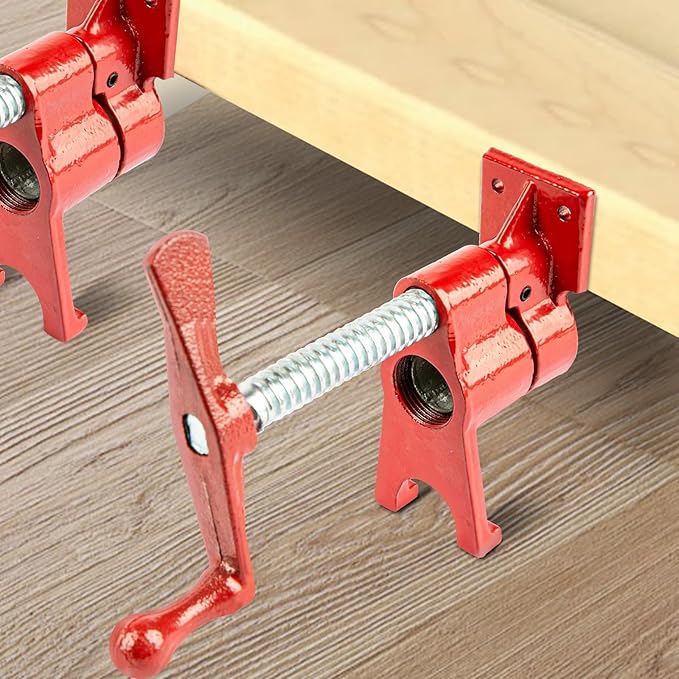 COGNATIVE 3/4" 2-Pack Pipe Clamp for Woodworking Heavy Duty Cast Iron Quick Release Pipe Clamps with stand Home Improvement, Workshop and Construction Site