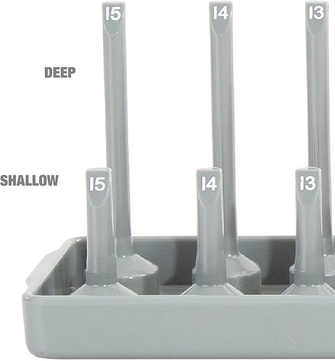 OEMTOOLS 22413 6 Piece SAE and Metric Socket Tray Set, SAE and Metric Socket Storage for Sizes 1/4", 3/8?? and 1/2" Drive, Socket Holders and Socket Organizer Tray for Toolbox, Red/Grey