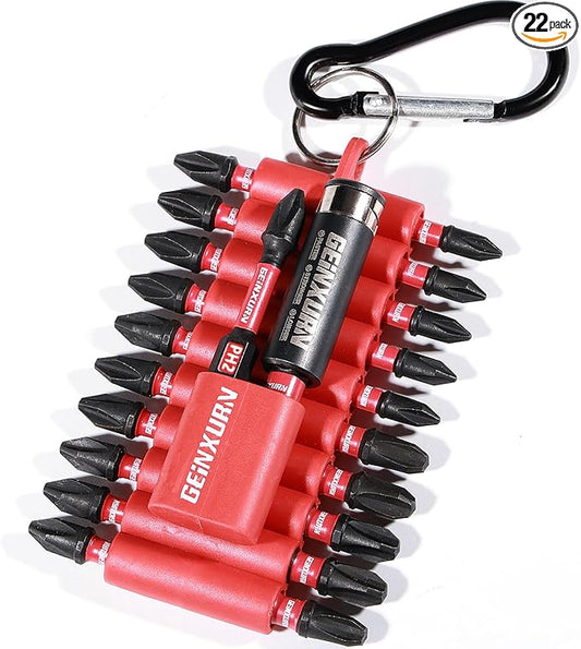 Impact Phillips Screwdriver Bits Set, 22 Pieces 1"/2" Magnetic(PH1/PH2/PH3) S2 Steel Multi Cross Insert Power Driver Bits with Organizer Sleeve Storage Organizer