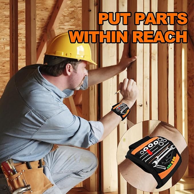 Magnetic Wristband for Tools (2-Pack) - Tool Belt for Men & Women - Heavy Duty 20-Magnet for Hands-Free DIY & Construction, Holds Screws, Nails, Bits - Ideal Gift for Men, Handyman, Husband