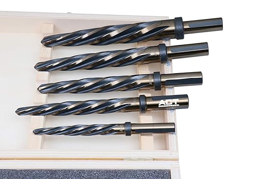 Accusize Industrial Tools 5 Pc H.S.S. Standard Spiral Flute Super Premium Car Reamer Set, 3/8", 1/2", 9/16'', 5/8", 3/4", to Fit 3/8'' or 1/2'' Shank Chuck