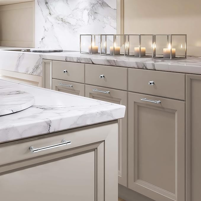 khtumeware 10 Pack 6 Inch(152mm) Polished Chrome Cabinet Pulls Kitchen Cabinet Handles Kitchen Cabinet Hardware for Cupboard Drawer Pulls Dresser Handle