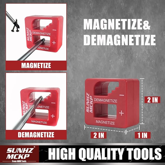 SUNHZMCKP 124-Piece Magnetic Screwdriver set, Includes Slotted, Phillips, Pozidriv, Hex, Torx and Precision Screwdriver, ratcheting screwdriver and nut drivers With Storage rack