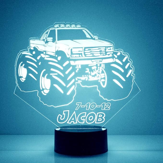 Transportation Custom LED Sign Night Light Lamp with Remote, Light Up Display with Personalized Name or Image, Customized and Made in The USA, Clear Acrylic Design Home Decor with 16 Colors, 4 Modes