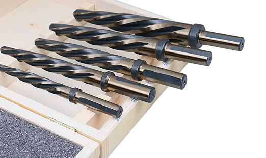 Accusize Industrial Tools 5 Pc H.S.S. Standard Spiral Flute Super Premium Car Reamer Set, 3/8", 1/2", 9/16'', 5/8", 3/4", to Fit 3/8'' or 1/2'' Shank Chuck