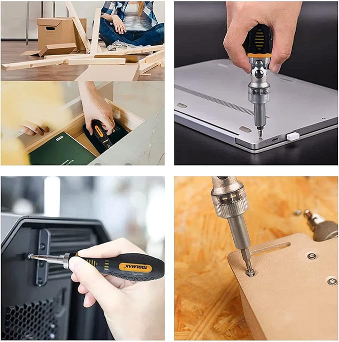 61pcs Ratcheting Screwdriver Set,Socket Set,Precision Screwdriver Bit Set with Rotatable Ratchet Handles 竊?Storage Case,Household Repair Tool Kits for Bike Watches and glasses,phones etc