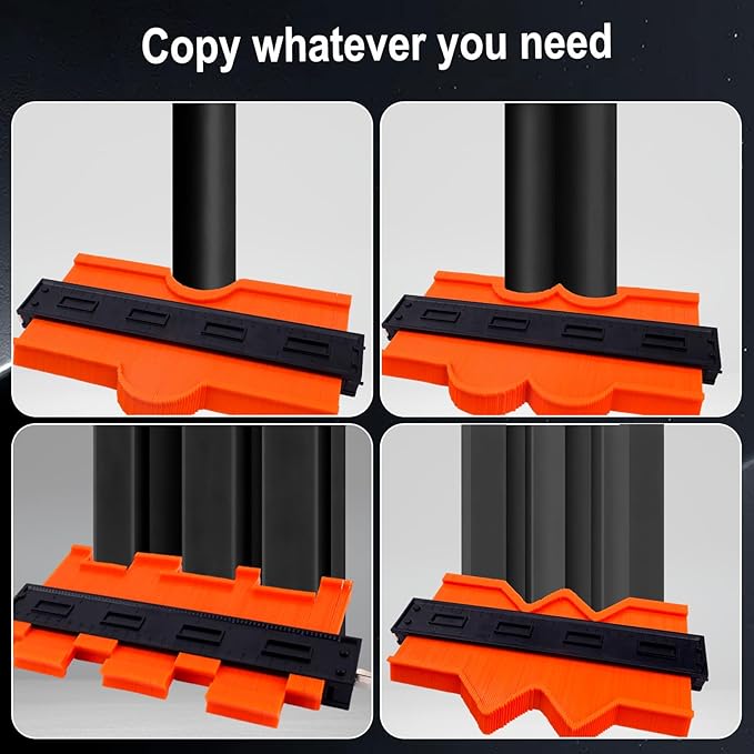 2Pack Contour Gauge Tool (12+5Inch) with Adjustable Lock竊똅athers Day Gifts竊똕uper Gauge Shape and Outline Angle Measuring tool to Copy Angles and Odd Shapes竊똖ile Flooring, Woodworking Tools