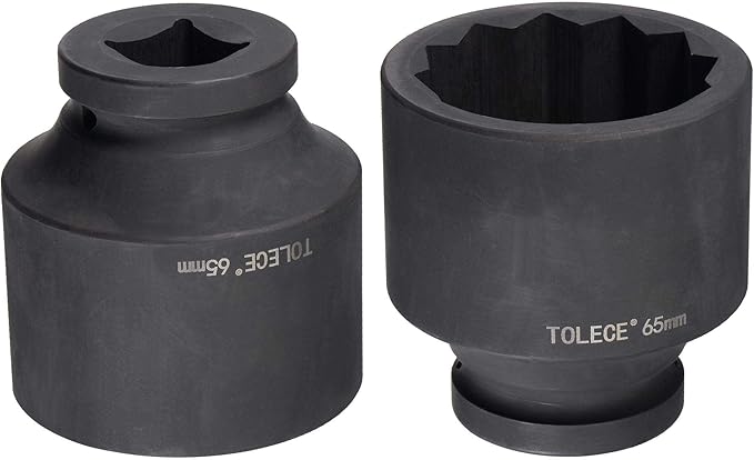 uxcell 1-Inch Drive 65mm 12-Point Impact Socket, CR-MO Steel 97mm Length, Standard Metric Sizes