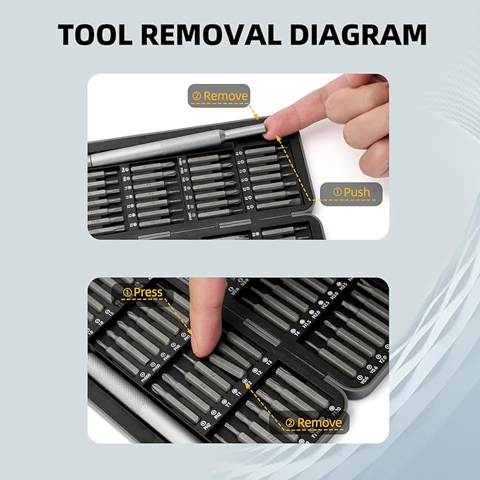 Precision Screwdriver Set, 57-in-1 Magnetic Small Electronics Repair Tool Kit with S2 Steel Bits & Flip-Open Magnetic Case for Laptop, PC, Tablet, Phone, Watch, Glasses, Gaming Console, DIY