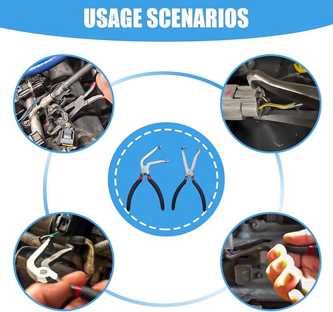 2Pcs 37960 Electrical Disconnect Pliers 60 Degree Plier and Straight Plier Automotive Electrical Connector Disconnect Pliers