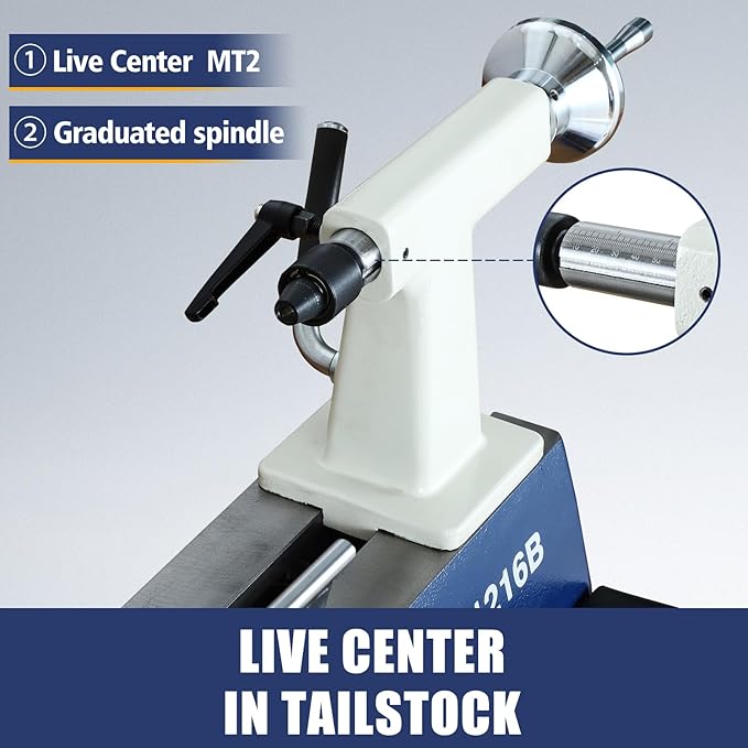 12" X 16-1/2" Wood Lathe Machine竊똙ariable-Speed 250-3200 RPM Digital Display Power Wood Lathes竊?/4HP,120V 1PH Wood Turning Lathe,VSR Woodworking Lathe For Precision Woodworking Projects