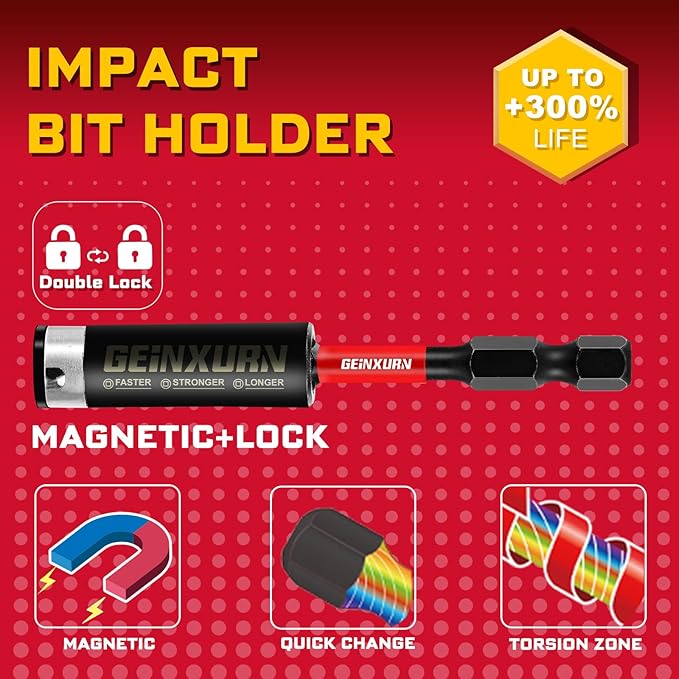 51Pack PH2 2 Inches Impact Tough Anti-Slip Screwdriver Bits, #2 Phillips 1/4 Inch Hex Shank Magnetic Tips Cross Screwdriver Bits Set with 1Pcs Impact Bit Holder,Bulk