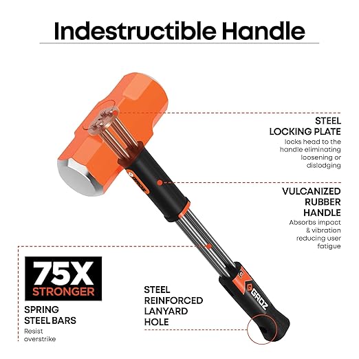 Groz 34517 36" Indestructible Sledge Hammer, 8 lb