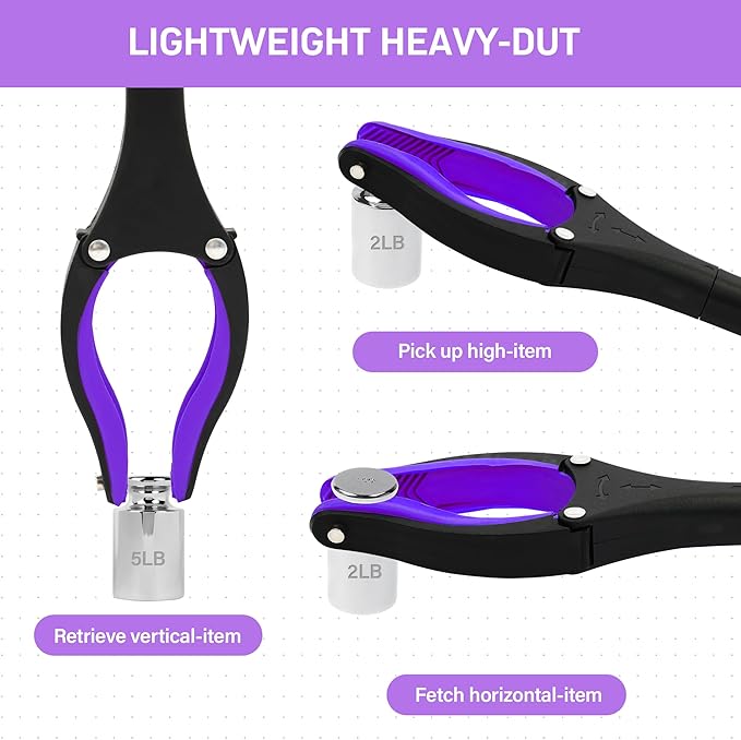 Grabber Reacher Tool - 32??Reacher Grabber Tool with Strong Magnetic and Swivel Head - FDA Registered Heavy Duty Pick Up Stick Grabbers for Seniors, Trash, Surgery Recovery Must Haves Gifts(Purple)