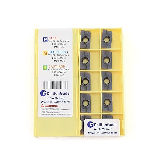 10pcs APMT1604PEER CNC Lathe Indexable Solid Carbide Milling Turning Insert for The Finishing of Steel and Other Metal (APMT1604PEER-XM LF6018)
