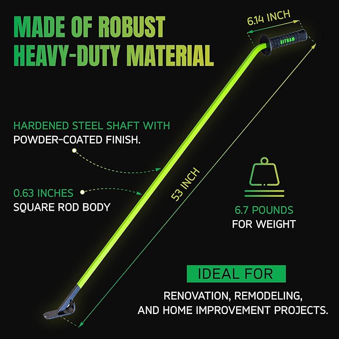 Mantis - Large Pry Bar | Ergonomic Designed Pry Bar for Quick Easy Removal of Carpet Tack Strips, Underlayment, and Sheet Vinyl, While Standing on Your Feet.