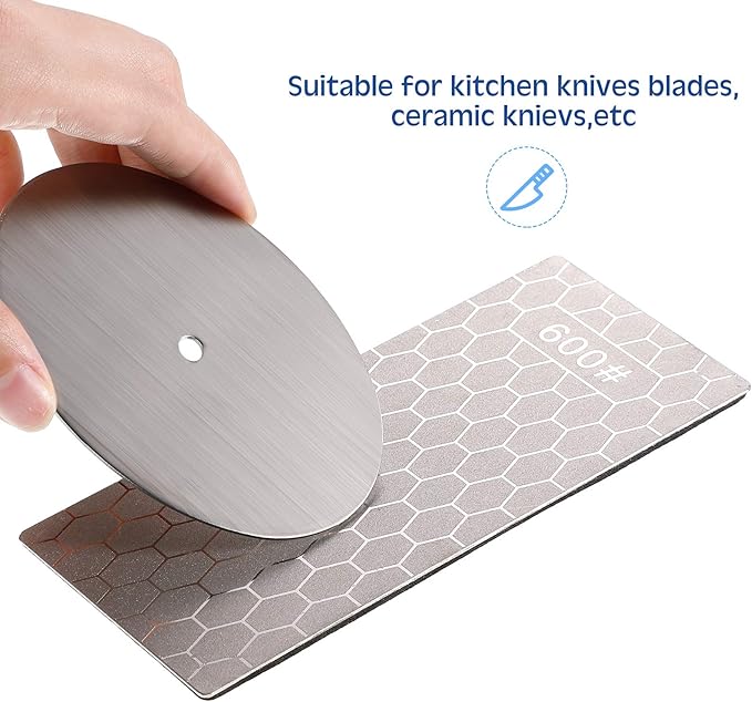 4 Pieces Diamond Sharpening Stone Grit Diamond Plate Honing Stone for Kitchen Sharpening Dull, Blunt or Tired Edges, 5.9 x 2.48 Inches(400/600/1000/1200 Grit)