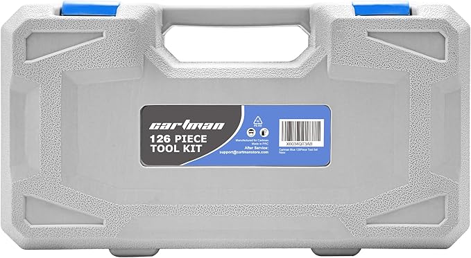 CARTMAN 126-Piece Home Tool Set Kit, Basic Household Hand Tools with Storage Case Blue