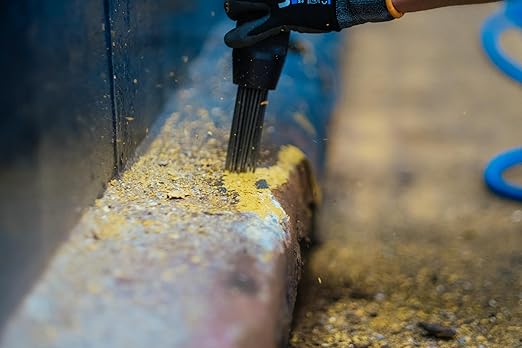 CS Unitec | 121.2099 Basic Kit | Heavy-Duty Inline-Grip Needle Scaler. Air-Powered, 19-Needle Scaler for Cleaning Weld Seams, Texturing Concrete, and Removing Coatings and Corrosion ??Made in England
