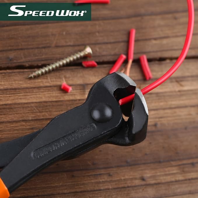 SPEEDWOX 8-Inch End Cutting Pliers Nail Puller End Cutting Nippers Nail Remover Tools Staple Puller Nippers Tool Nail Puller Tool For Carpenter Wire Cutting End Snips For Pulling Nails Cutting Wires