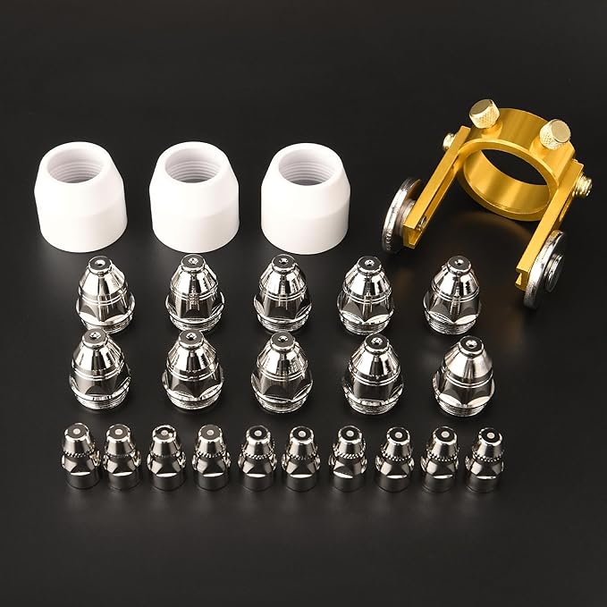 bestarc P-80 Plasma Cutter Torch Consumables, 24Pcs 1.5mm Cutting Torch Nozzle Tips Electrode Kits, For BTC800DP Plasma Cutter
