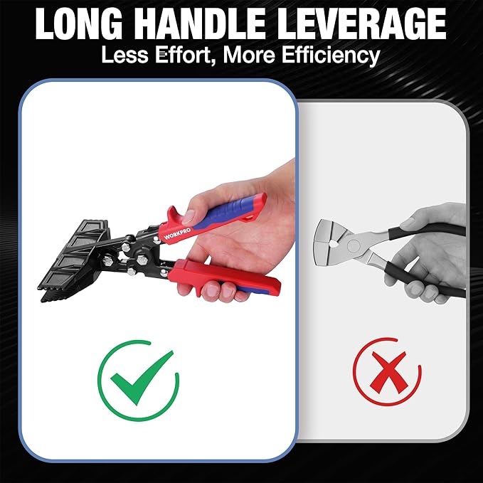 WORKPRO 6-Inch Sheet Metal Bender & Hand Seamer Tool, Heavy-Duty Steel Sheet Metal Brake Pliers for Bending, Seaming, Flattening with Ergonomic Handle and Smooth Jaw
