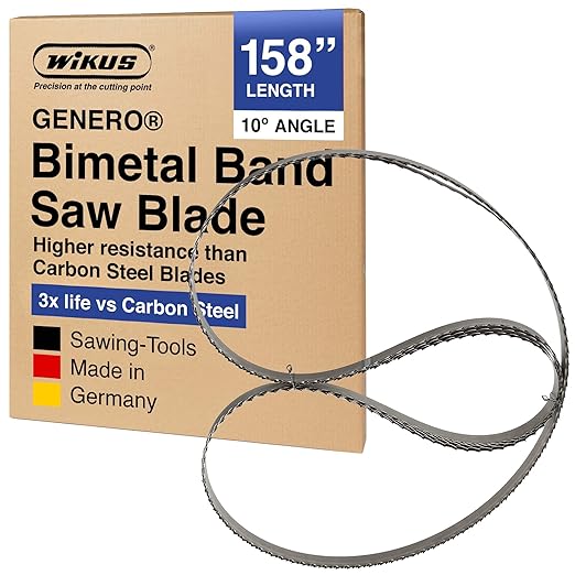 Bandsaw Blade 158'' x 1 1/4'' – Portable Precision Band Saw Blades for Woodworking, Sawmill & Wood Cutting - 10° Durable Saw Blade, 1.15 TPI, 0.042'' Thick - 5 Pack - Made in Germany – GENERO by WIKUS